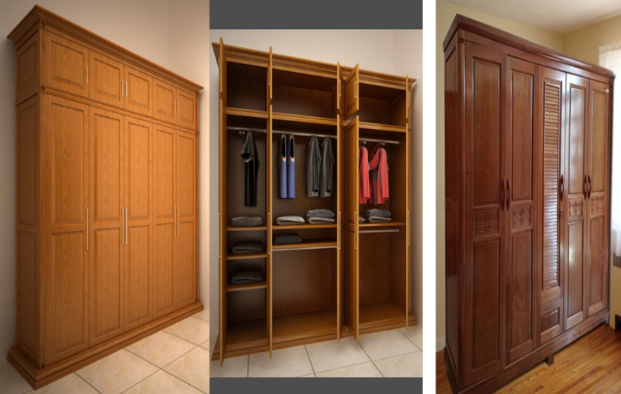 natural wooden wardrobe